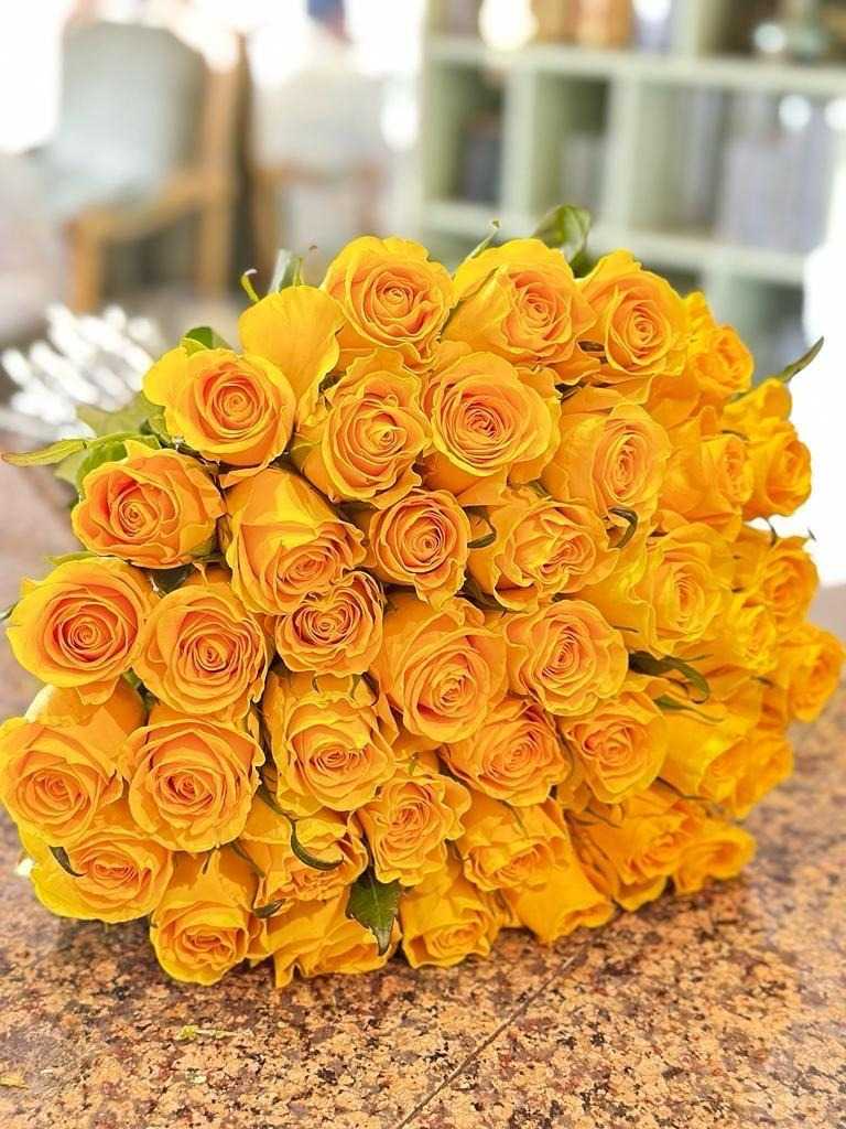باقة 40 جوري اصفر الغيره